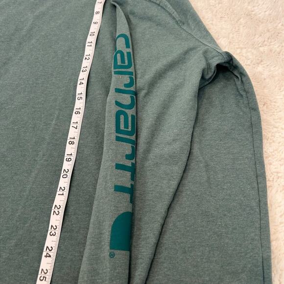 Carhartt Men's Loose Fit Long Sleeve Shirt Green Size M Cotton Graphic Logo‎ - Picture 5 of 7